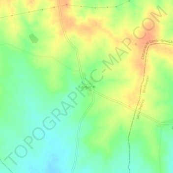 Kaigaon topographic map, elevation, terrain