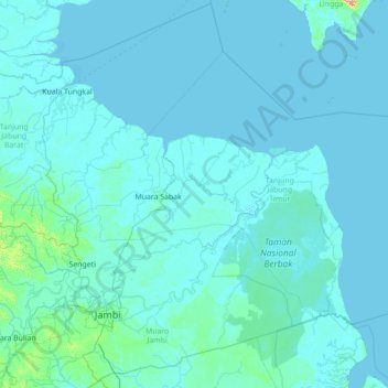 Dendang topographic map, elevation, terrain