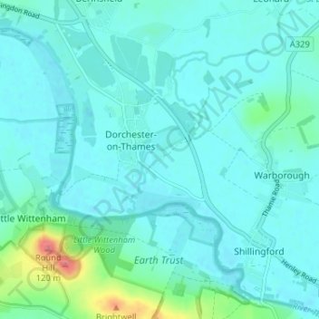 Overy topographic map, elevation, terrain