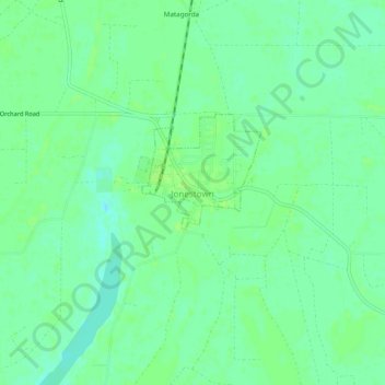 Jonestown topographic map, elevation, terrain
