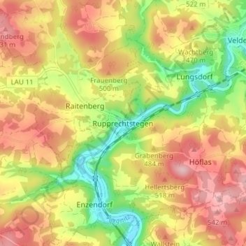 Rupprechtstegen topographic map, elevation, terrain