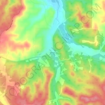 Shirley topographic map, elevation, terrain