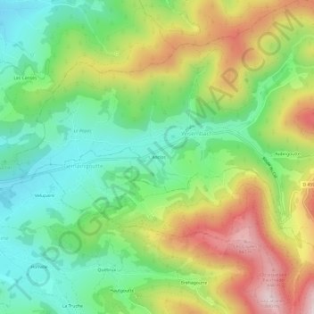 L'Anclos topographic map, elevation, terrain
