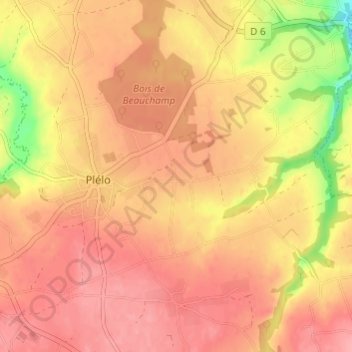 Les Tronchets topographic map, elevation, terrain