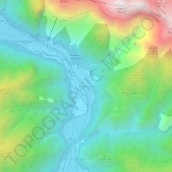 Hohlwegen topographic map, elevation, terrain