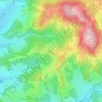 Weizberg topographic map, elevation, terrain