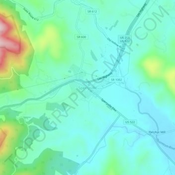Sperryville topographic map, elevation, terrain