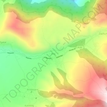 Blaç topographic map, elevation, terrain