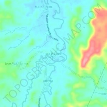 Jose P. Laurel topographic map, elevation, terrain