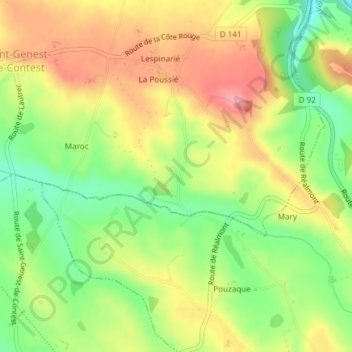 Perramond topographic map, elevation, terrain