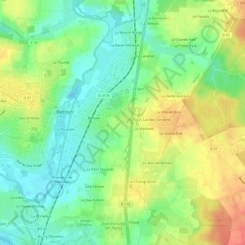 La Haute Plesse topographic map, elevation, terrain