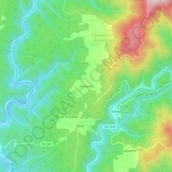 Massadas topographic map, elevation, terrain