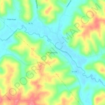 Mount Perry topographic map, elevation, terrain