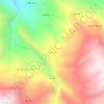 Umbe topographic map, elevation, terrain