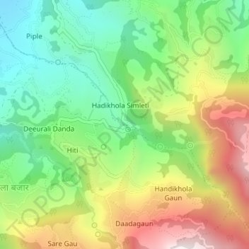 Sarketari Baandh/ Risk And Hazards/ Flood topographic map, elevation, terrain
