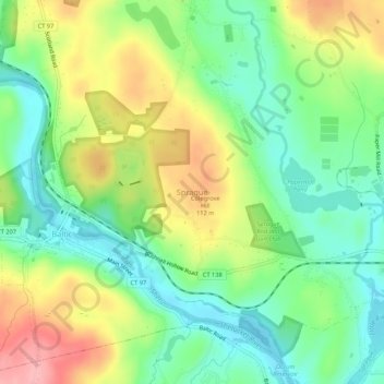 Sprague topographic map, elevation, terrain