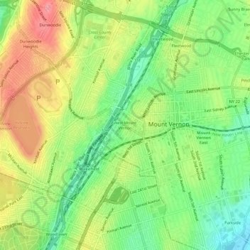 West Mount Vernon topographic map, elevation, terrain