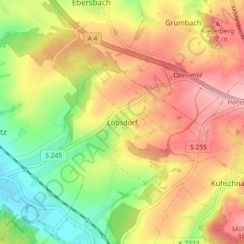 Lobsdorf topographic map, elevation, terrain