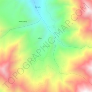 Archoo topographic map, elevation, terrain