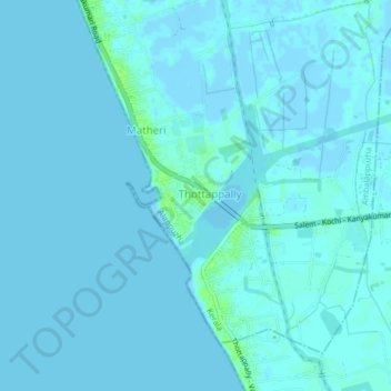 Thottappally topographic map, elevation, terrain