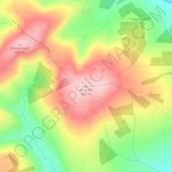 Ring Hill topographic map, elevation, terrain