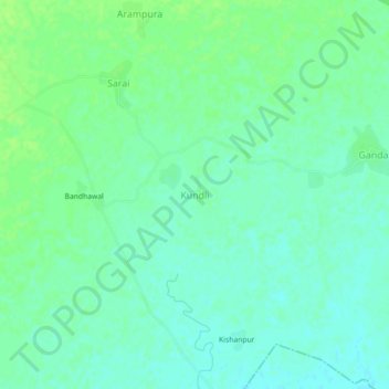 Kundli topographic map, elevation, terrain