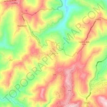 Gadana topographic map, elevation, terrain