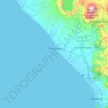Pulau Ujung topographic map, elevation, terrain