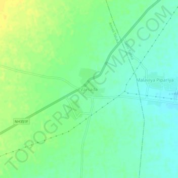 Varsada topographic map, elevation, terrain