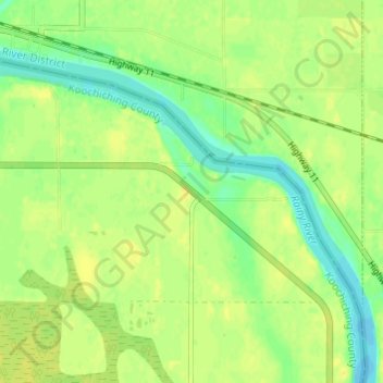 Border topographic map, elevation, terrain