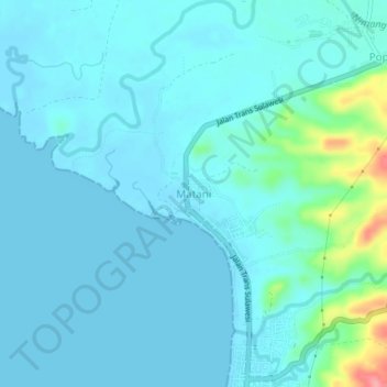 Matani topographic map, elevation, terrain