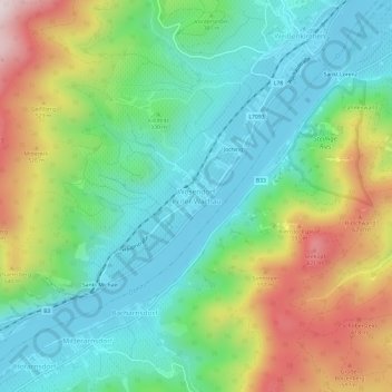 Wösendorf in der Wachau topographic map, elevation, terrain