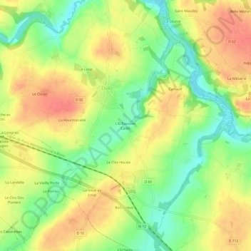 L'Echaussée Cadet topographic map, elevation, terrain