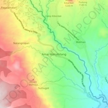 Amai Manabilang topographic map, elevation, terrain