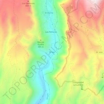 El Sao topographic map, elevation, terrain