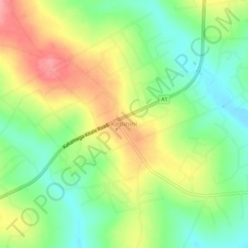 Kiminini topographic map, elevation, terrain