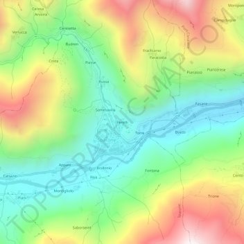 Peretti topographic map, elevation, terrain