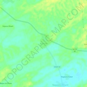 Asarwa topographic map, elevation, terrain