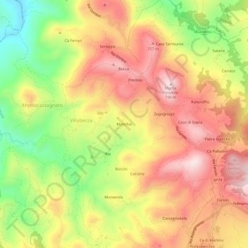 Monchio topographic map, elevation, terrain