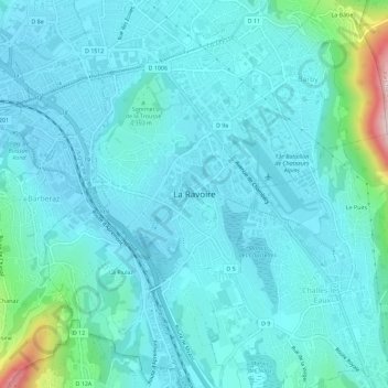 La Ravoire topographic map, elevation, terrain