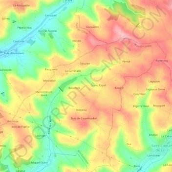 Latuque topographic map, elevation, terrain
