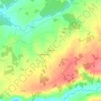 La Minière topographic map, elevation, terrain