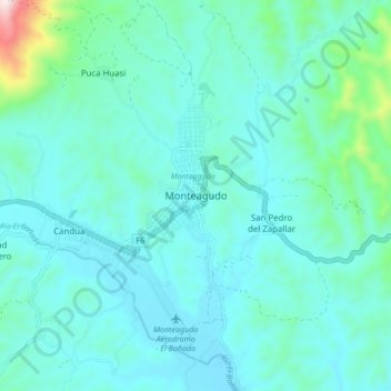 Monteagudo topographic map, elevation, terrain