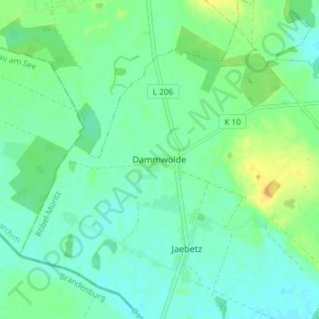 Dammwolde topographic map, elevation, terrain