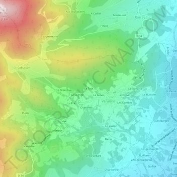 Le Tout topographic map, elevation, terrain