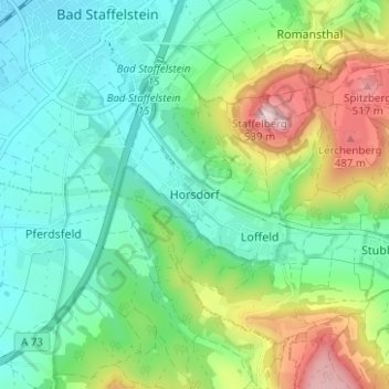 Horsdorf topographic map, elevation, terrain