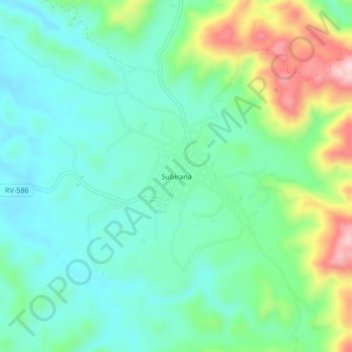 Subirana topographic map, elevation, terrain