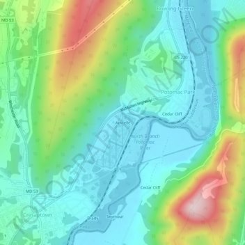 Amcelle topographic map, elevation, terrain