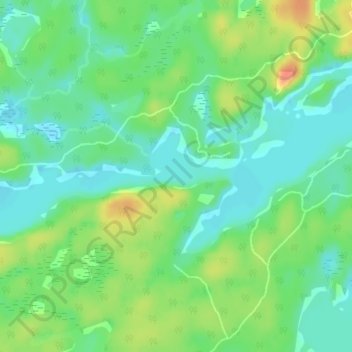 Shawanaga Lake topographic map, elevation, terrain