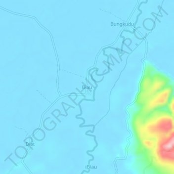 Biau topographic map, elevation, terrain